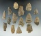 Large group of assorted points found in New York, most are damaged- good examples of material.