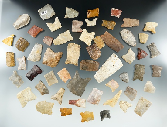 Large group of approximately 54 Paleo and Archaic Bases found in Kansas and the Plains region.