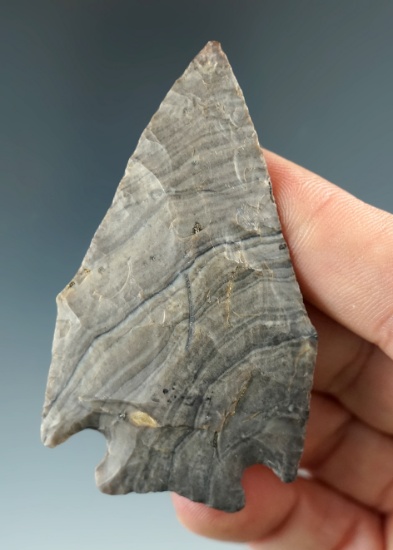 Classic! 2 11/16" Ohio Pentagonal point made from beautiful Nethers Flint. Richland Co., Ohio.