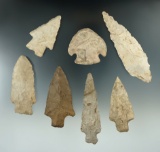 Set of 7 Flint Knives found in Missouri, largest is 3