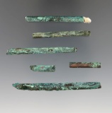 Set of six rolled Copper Beads found a site in Wasco Co., Oregon. Largest is 2 5/8