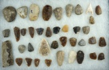 Group of assorted High Plains points, scrapers and Knives, largest is 2 3/4