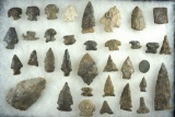 Large group of assorted points and scrapers in various conditions found in New York. Largest is 3