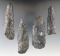 Set of four Coshocton Flint Knives found in Ohio, largest is 4 1/16