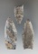 Set of three Coshocton Flint Paleo Lanceolates found in Erie Co., Ohio. Largest is 2 5/16