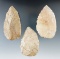 Set of three nice Flint Blades found in Ohio, largest is 3 3/4