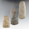 Set of three hardstone Celts found in New York, largest is 4