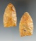 Pair of well flaked Lanceolate Blades made from attractive highly translucent material - Florida.