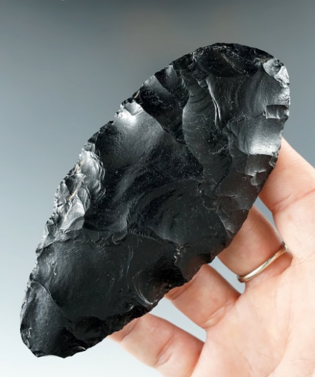 4 7/16" Obsidian Blade found in Lake Co., Oregon.