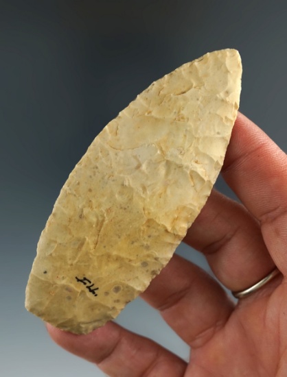 3 1/2" Paleo Lanceolate that is very nicely flaked found in Calhoun Co., Illinois.