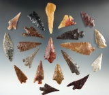 Group of 20 assorted Columbia River arrowheads, largest is 1 5/8