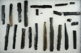 Group of 14 pre-Columbian obsidian Bladelets and several broken Bladelets found in Mexico.