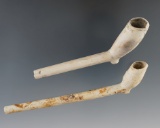 Pair of circa 1650 clay Tavern pipes, largest is 6