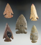 Set of five Ohio artifacts restored by Jim Beckman. Largest is 3 1/16