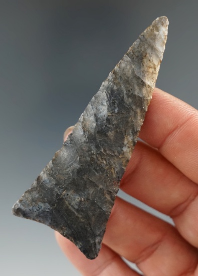 nice! Large for type, 2 7/8" Coshocton Flint triangle point found in Richland Co., Ohio.
