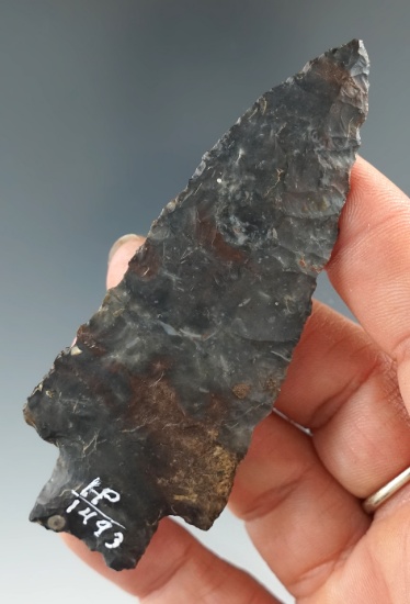 3 3/8" beautifully flaked Coshocton Flint Heavy Duty found in Coshocton Co., Ohio.