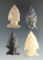 Four fine Fishspear points with needle tips made from Coshocton Flint. Largest is 1 1/2