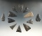 Set of 12 Midwestern triangle points, largest is 1 11/16