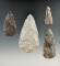 Set of 3 Flint blades in a triangular point, largest is 3 1/4