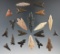 Group of  20 African Neolithic Flint arrowheads in very nice condition. Largest is 1 3/4