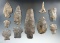 Group of 10 assorted flaked artifacts found in New York, largest is 4 3/8