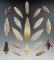 Group of  19 African Neolithic Flint arrowheads found in the N. Sahara desert region. Largest is 2 9