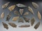 Group of 19 projectile points  found in Cumberland Co., New Jersey. Ex. George L. Brooks Jr. collect