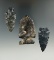 Set of 3 Coshocton Flint points found in Ohio including a very nice 2 7/16