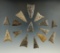 Group of 15 triangular point found on the Genesee River near Belfast, Allegheny Co., New York.