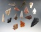 Group of 15 assorted arrowheads found near Kettle Falls, Columbia River, largest is 1 3/4