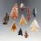 Group of 10 assorted arrowheads found near Biggs Junction, Oregon. Largest is 1 1/2