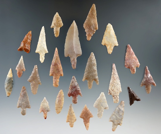 Group of 23 African Neolithic Flint arrowheads in very nice condition. Largest is 1 1/2".