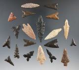 Group of  20 African Neolithic Flint arrowheads in very nice condition. Largest is 1 3/4