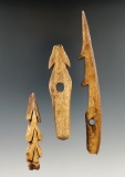 Group of Alaska bone harpoon tips from the collection of William 