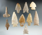 Excellent group of 10 assorted artifacts from Texas and the Midwest from the collection of William F