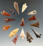 Set of 15 assorted Columbia River Gem points found by Kaye Don Bruce near the Columbia River.