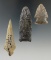 Set of three flaked artifacts found in PA/NC/VA. Largest is 2 9/16
