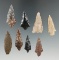 Set of 8 Assorted Arrowheads found near the John Day and Columbia Rivers in 1964.