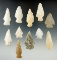 Group of 10 assorted Archaic points, mostly Quartz found in Charles Co., Maryland.