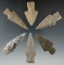 Ex. Museum! Set of 6 Carrollton Points found in Texas, largest is 2 1/2