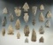 Group of 21 assorted arrowheads found near the Genesee River in Allegheny Co., New York.