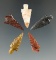 Set of 5 Assorted Arrowheads, largest is 1 1/8