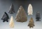Group of seven assorted Flint artifacts found in Ohio, largest is 3 1/16