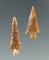 Pair of nice Gempoints made from semi-translucent Agate, largest is 1