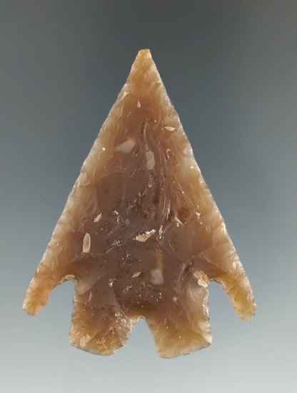 2 7/16" Montell made from Root Beer Flint, found in Gillespie Co., Texas.  Rogers COA.