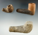 Set of two Stone Pipes and a Pipe Preform from the Late Woodland. Found in New York.