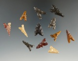 Group of 13 Buck Taylor Points found North of Phoenix, Arizona. Ex. Jim Hogue Collection.