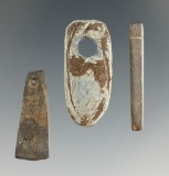 Set of 3 Miniature Slate Pendants/Adornments found by Charles Hall in Cedarville, Washington.