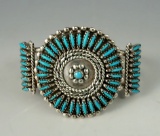 Well decorated Silver and Turquoise Contemporary Bracelet.