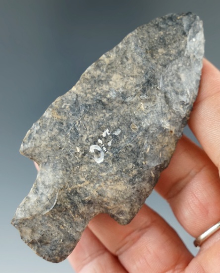 3 3/16" Adena made from "Bird Dropping" Upper Mercer Flint, found in Holmes Co., Ohio.